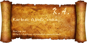 Karkus Ajnácska névjegykártya